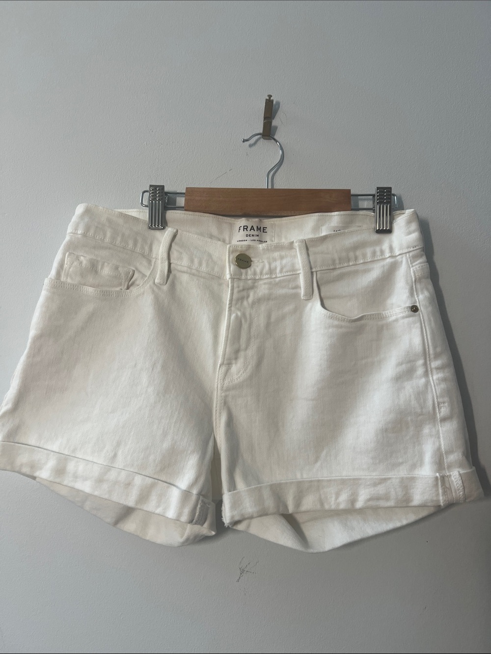 Frame Denim White LeCutoff Jean Shorts